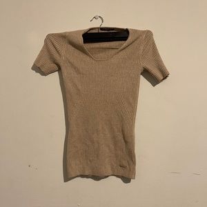 Authentic Beige TTAHARI  ribbed top